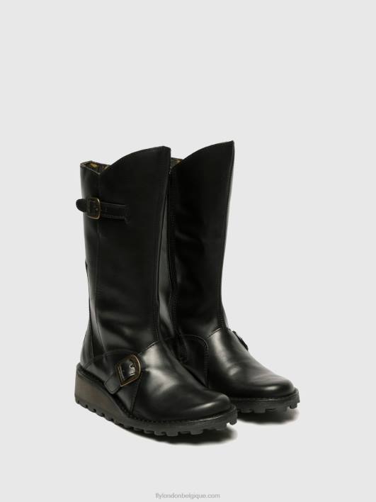 bottes à boucle mes Fly London femmes noir 0FBB344