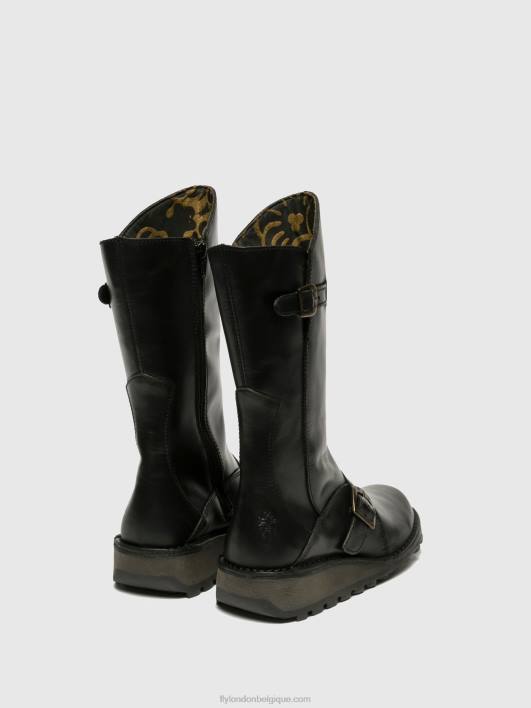 bottes à boucle mes Fly London femmes noir 0FBB344