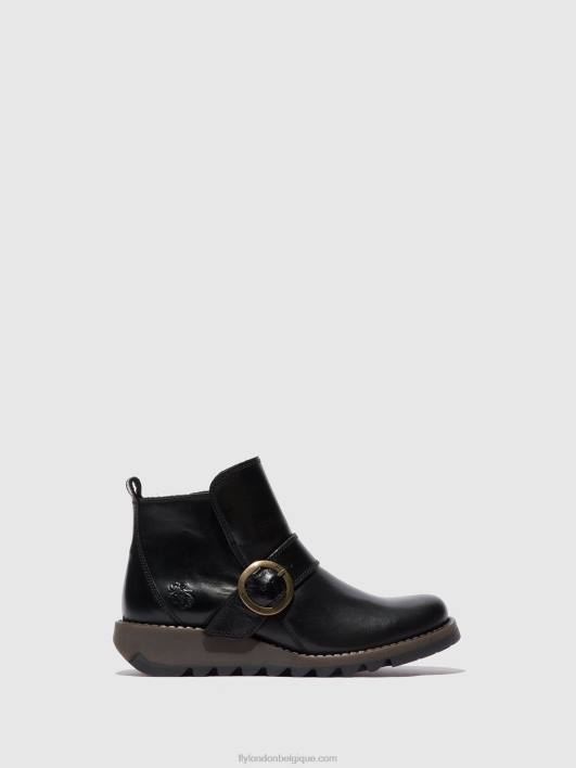 bottes à boucle sias812 Fly London femmes tapis noir 0FBB337