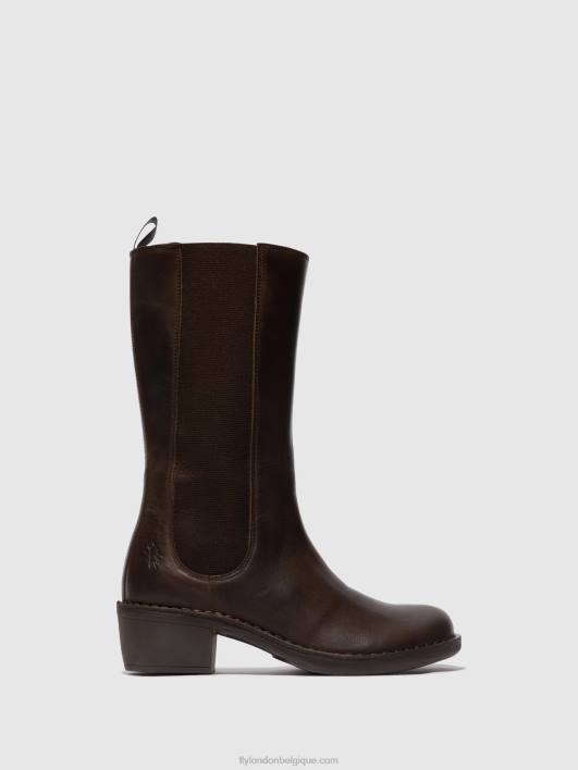 bottes zippées mada081 Fly London femmes ns. brun 0FBB303