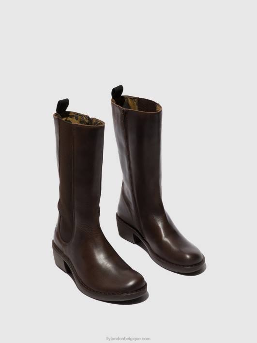 bottes zippées mada081 Fly London femmes ns. brun 0FBB303