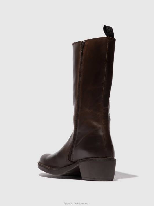 bottes zippées mada081 Fly London femmes ns. brun 0FBB303