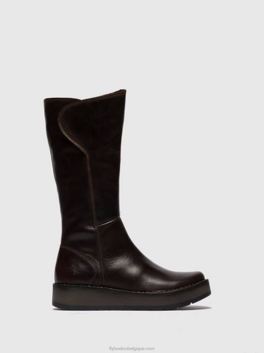 bottes zippées rhea042 Fly London femmes tapis dk. brun 0FBB341