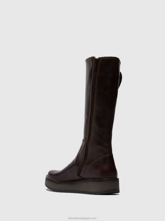 bottes zippées rhea042 Fly London femmes tapis dk. brun 0FBB341