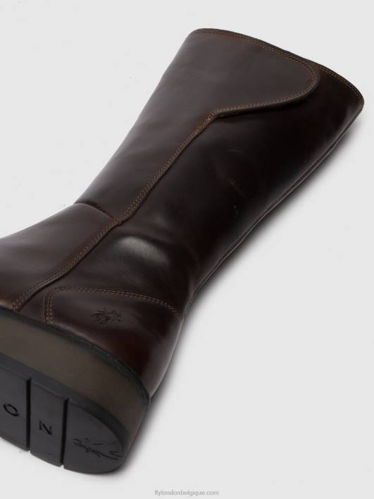 bottes zippées rhea042 Fly London femmes tapis dk. brun 0FBB341