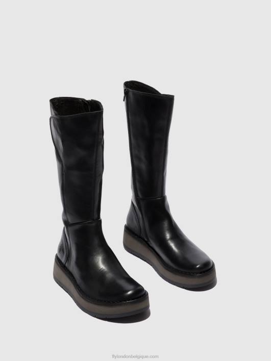 bottes zippées rhea042 Fly London femmes tapis noir 0FBB339