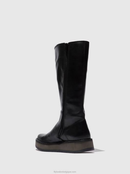 bottes zippées rhea042 Fly London femmes tapis noir 0FBB339