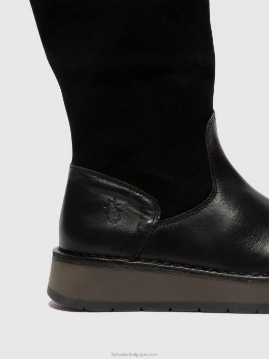 bottes zippées rula083 Fly London femmes vert noir) 0FBB297