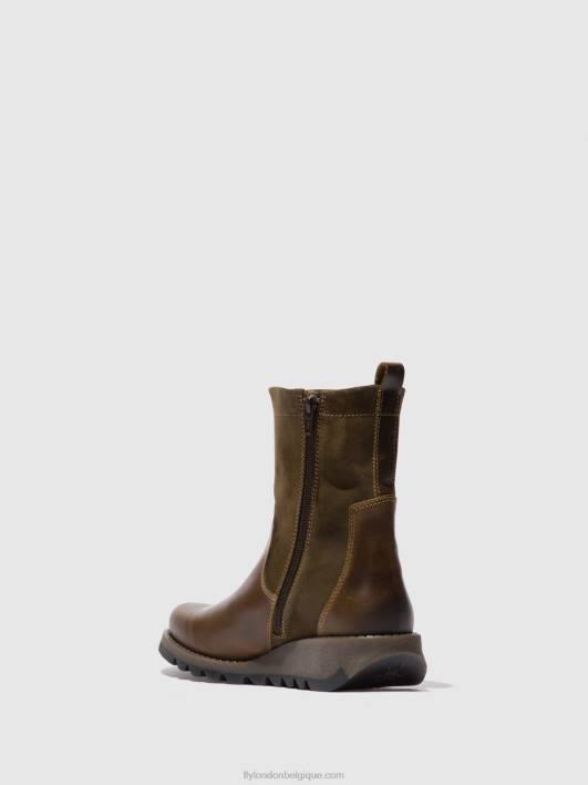 bottes zippées sauk794 Fly London femmes tapis/huile suède olive/boue 0FBB318