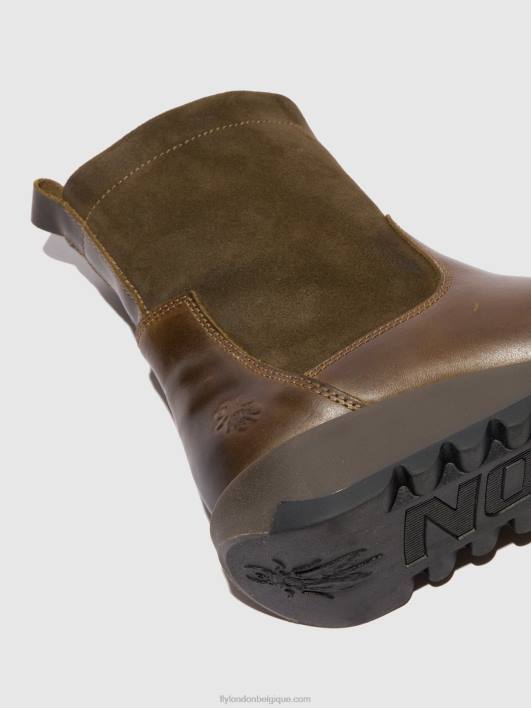bottes zippées sauk794 Fly London femmes tapis/huile suède olive/boue 0FBB318