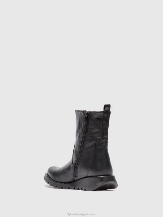 bottes zippées sauk794 Fly London femmes velours noir (noir) 0FBB317