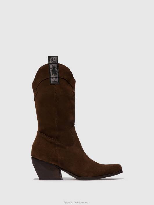bottes zippées teke906 Fly London femmes chocolat 0FBB293