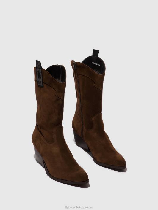 bottes zippées teke906 Fly London femmes chocolat 0FBB293