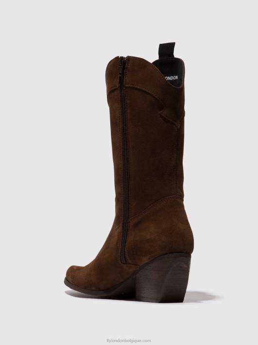 bottes zippées teke906 Fly London femmes chocolat 0FBB293