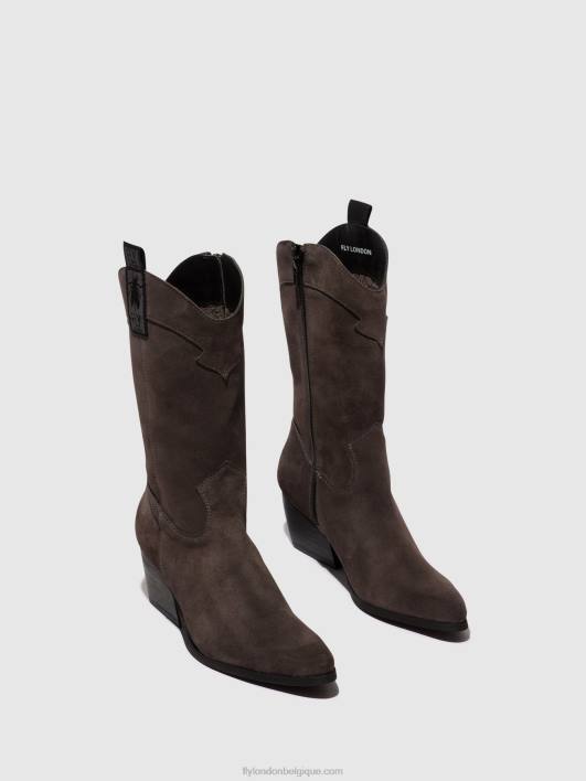bottes zippées teke906 Fly London femmes gris 0FBB294