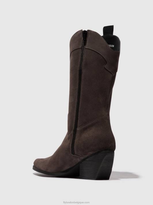 bottes zippées teke906 Fly London femmes gris 0FBB294