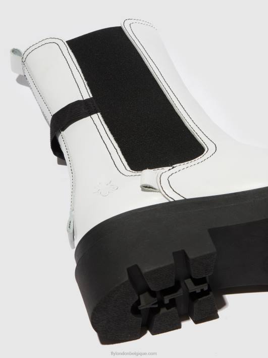 bottes chelsea judy819 Fly London femmes nappa blanc 0FBB332