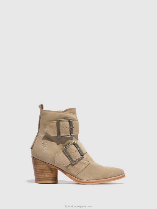 bottines à boucle aria827 Fly London femmes crème suède 0FBB240