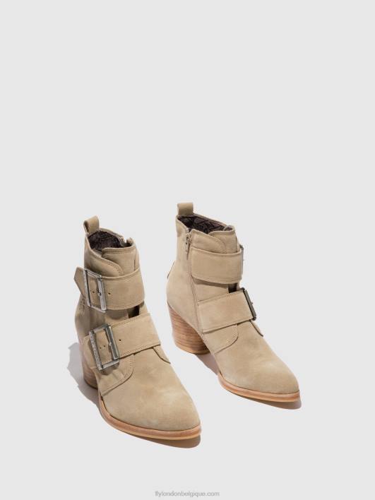 bottines à boucle aria827 Fly London femmes crème suède 0FBB240