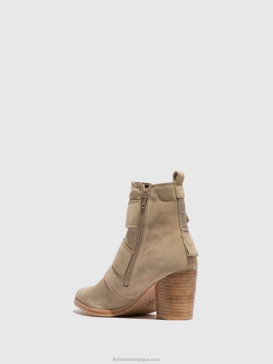 bottines à boucle aria827 Fly London femmes crème suède 0FBB240