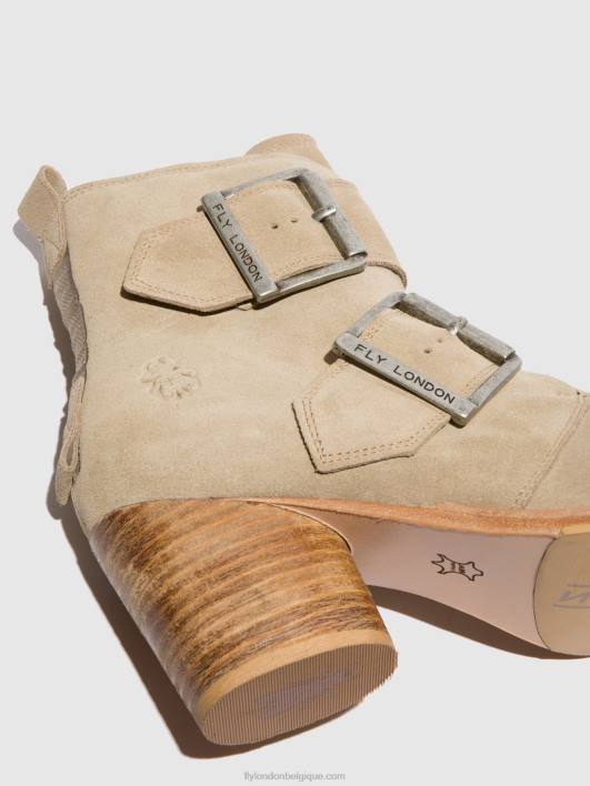 bottines à boucle aria827 Fly London femmes crème suède 0FBB240