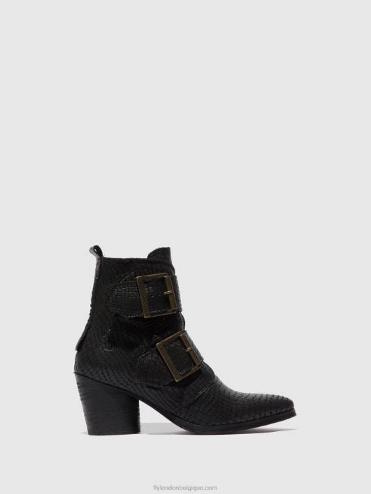 bottines à boucle aria827 Fly London femmes croco noir 0FBB243