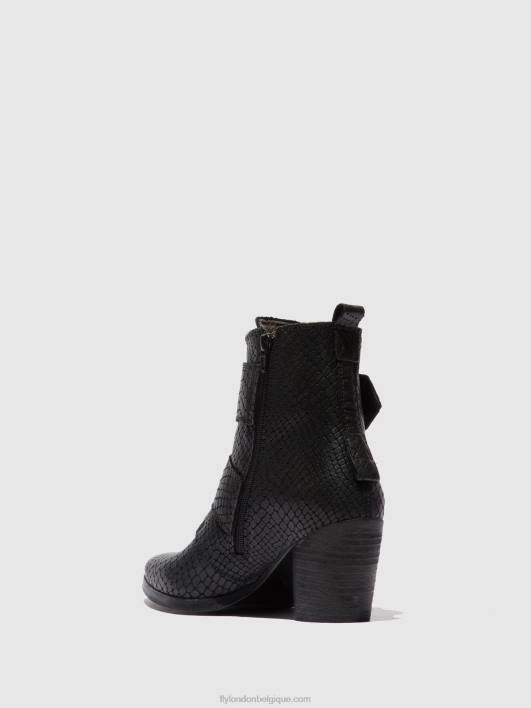 bottines à boucle aria827 Fly London femmes croco noir 0FBB243