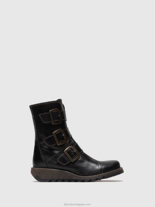 bottines à boucle en cuir Fly London femmes noir 0FBB18
