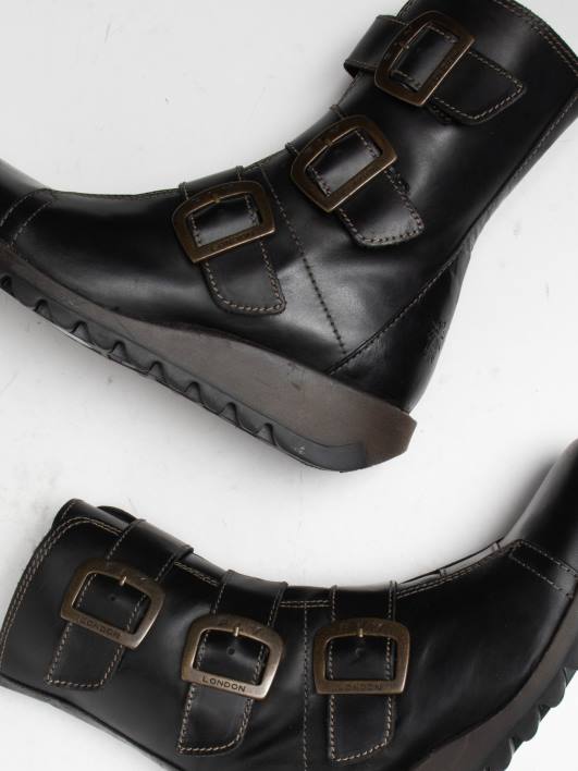 bottines à boucle en cuir Fly London femmes noir 0FBB18