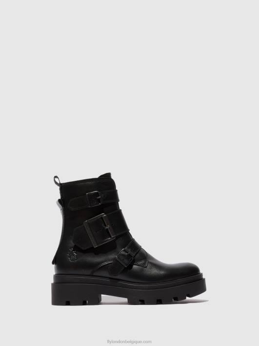 bottines à boucle jeda817 Fly London femmes nappa noir 0FBB241