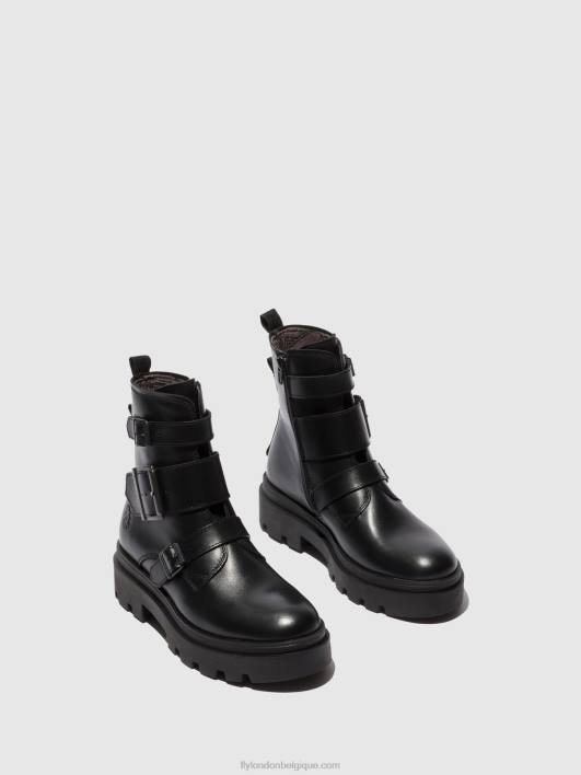 bottines à boucle jeda817 Fly London femmes nappa noir 0FBB241