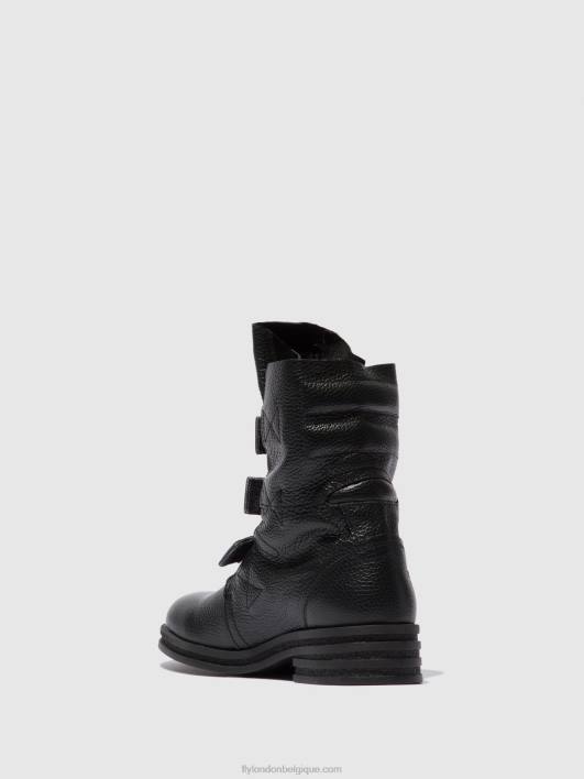 bottines à boucle kiff682 Fly London femmes noir de rio 0FBB238