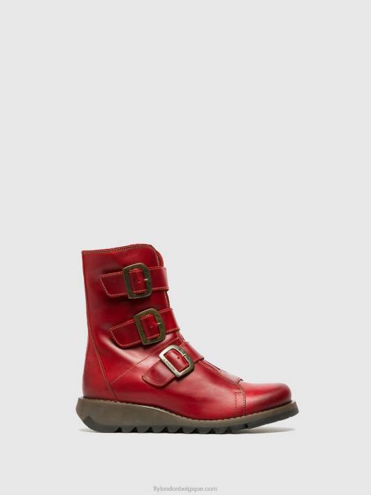 bottines à boucle scop110 Fly London femmes rouge 0FBB265
