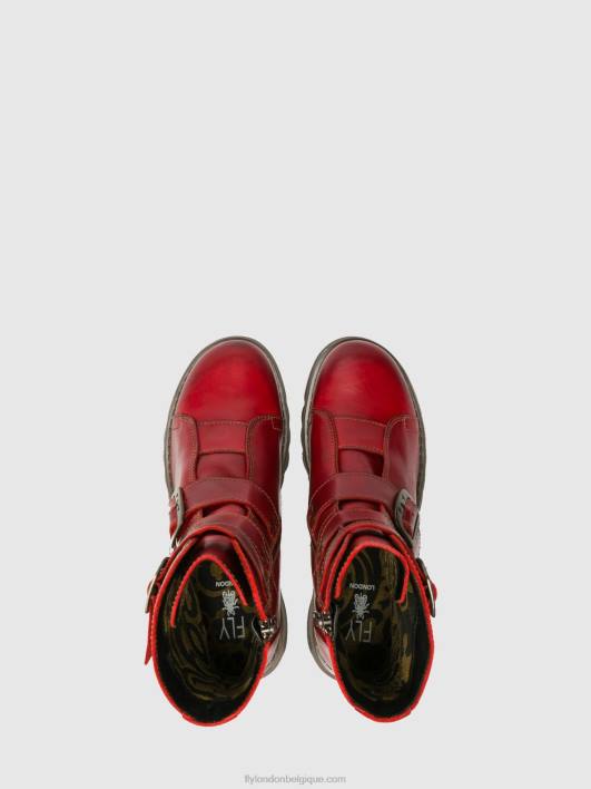 bottines à boucle scop110 Fly London femmes rouge 0FBB265