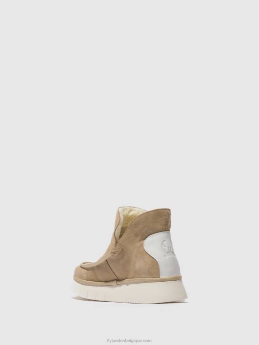 bottines à bout rond coze348 Fly London femmes daim/crème de tapis 0FBB168