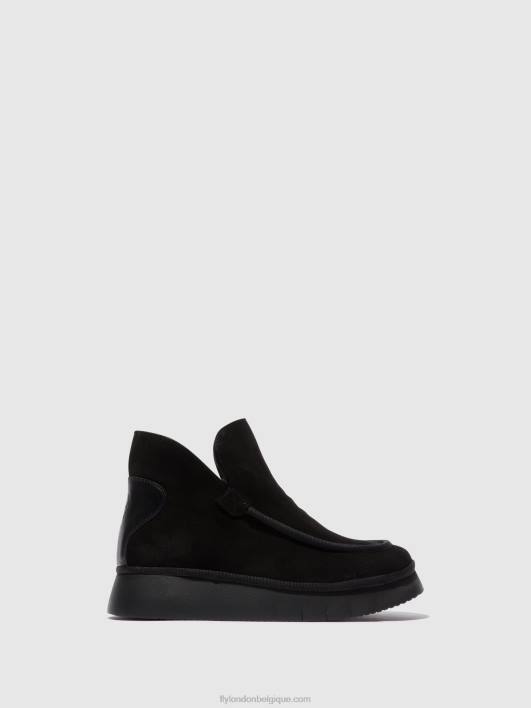 bottines à bout rond coze348 Fly London femmes noir 0FBB82