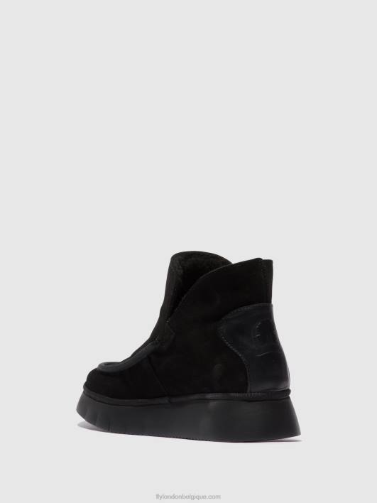bottines à bout rond coze348 Fly London femmes noir 0FBB82