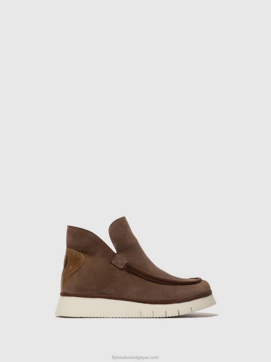 bottines à bout rond coze348 Fly London femmes taupe/chameau 0FBB84