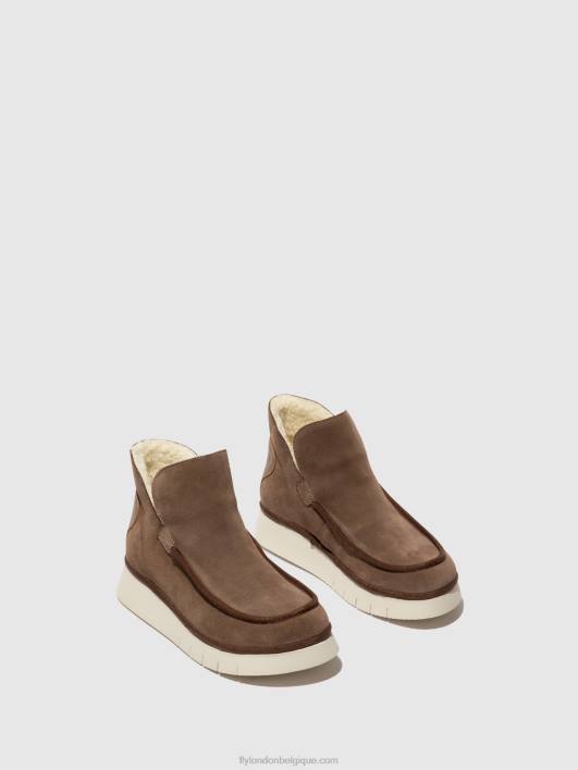 bottines à bout rond coze348 Fly London femmes taupe/chameau 0FBB84