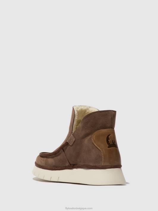 bottines à bout rond coze348 Fly London femmes taupe/chameau 0FBB84