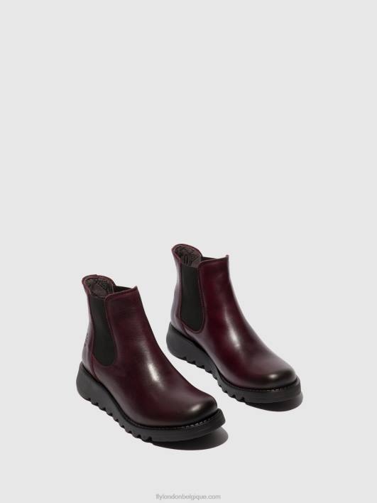 bottines chelsea Fly London femmes salv vin (élastique noir) 0FBB21