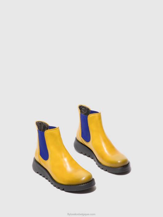 bottines chelsea Fly London femmes tapis salv moutarde (élastique bleu) 0FBB178
