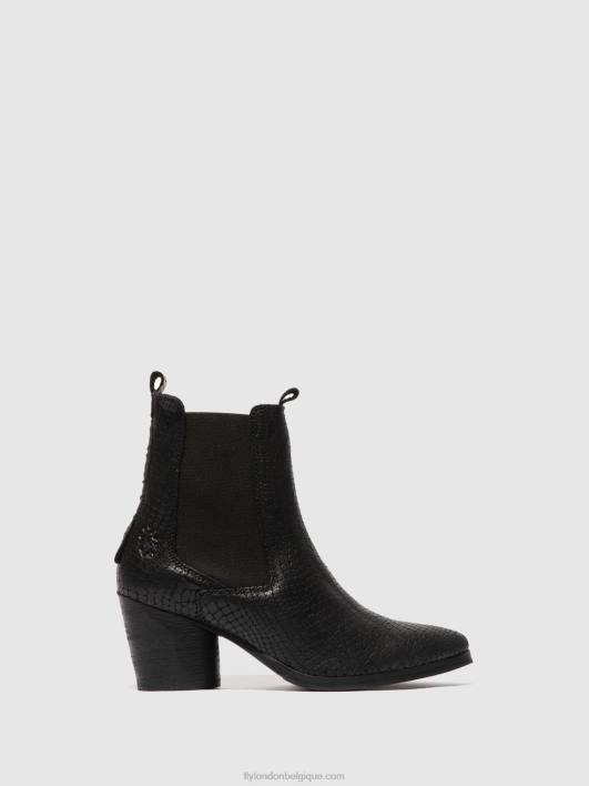 bottines chelsea aden824 Fly London femmes croco noir 0FBB235