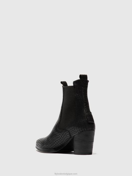 bottines chelsea aden824 Fly London femmes croco noir 0FBB235