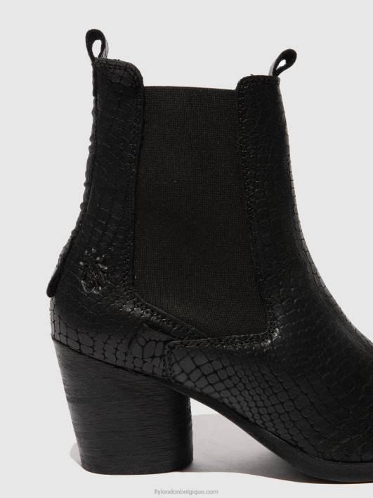 bottines chelsea aden824 Fly London femmes croco noir 0FBB235