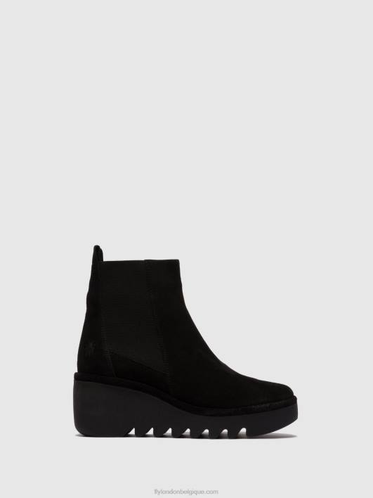 bottines chelsea bagu233 Fly London femmes huilé noir 0FBB261