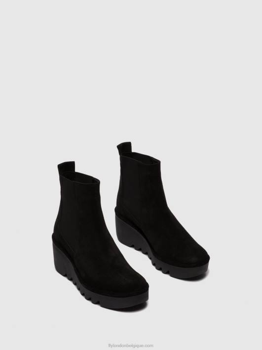 bottines chelsea bagu233 Fly London femmes huilé noir 0FBB261