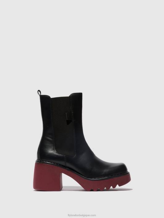 bottines chelsea moya25 Fly London femmes noir (semelle de vin) 0FBB129