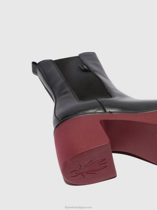 bottines chelsea moya25 Fly London femmes noir (semelle de vin) 0FBB129