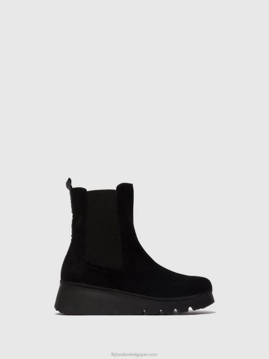 bottines chelsea paty405 Fly London femmes daim noir 0FBB6